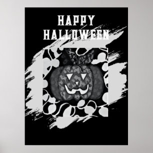 Fröhlicher Halloween-Plakat mit Kürbis-Design Poster