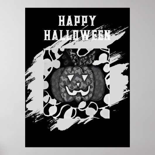 Fröhlicher Halloween-Plakat mit Kürbis-Design Poster (Vorne)