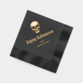 Fröhlicher Halloween-Schädel individuelle Name ode Servietten Mit Folie (Links)
