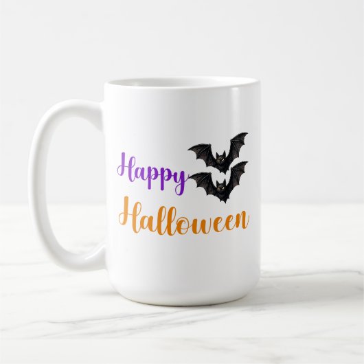 Fröhlicher Halloween-Text Fledermäuse Für Kinder P Kaffeetasse (Links)