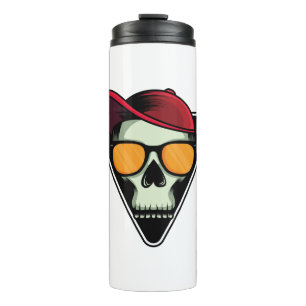 Fröhlicher Halloween-Totenschädel Thermosbecher