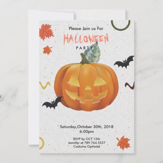 fröhlicher Halloween-Trick Einladung (Vorderseite)