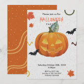 fröhlicher Halloween-Trick Einladung (Vorne/Hinten)