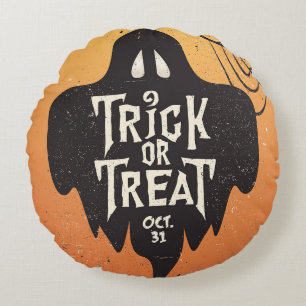 fröhlicher Halloween-Trick Rundes Kissen