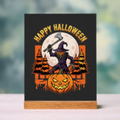 Fröhlicher Halloween-Vogelscheuche-Jack-O-Lantern- Acrylschild (Neutral)