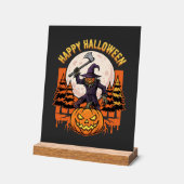 Fröhlicher Halloween-Vogelscheuche-Jack-O-Lantern- Acrylschild (Winkel)