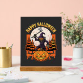 Fröhlicher Halloween-Vogelscheuche-Jack-O-Lantern- Acrylschild (Hochzeit)