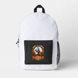 Fröhlicher Halloween-Vogelscheuche-Jack-O-Lantern- Bedruckter Rucksack