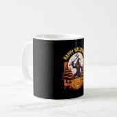 Fröhlicher Halloween-Vogelscheuche-Jack-O-Lantern- Kaffeetasse (Vorderseite Links)