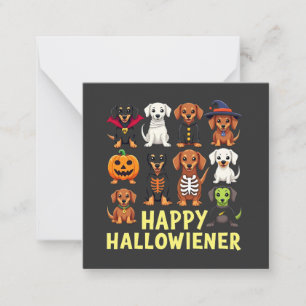 Fröhlicher Hallowiener Gruseliger Halloween Hund W Mitteilungskarte