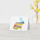 Fröhlicher Hase Karte (Gelbe Blume)