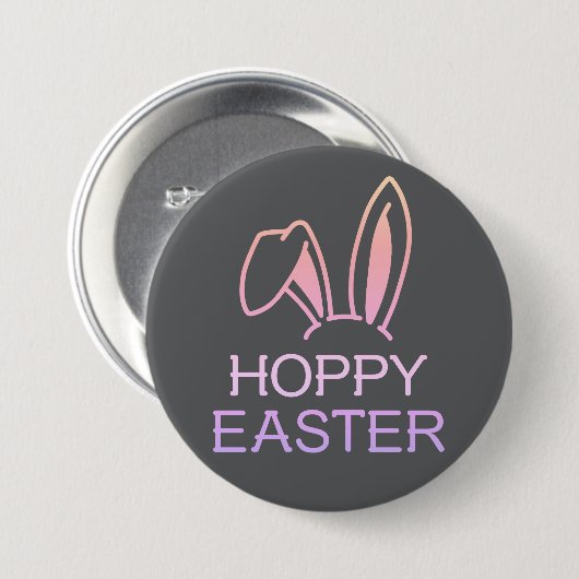 Fröhlicher Hase Pastell-Ostern-Knopf Button (Vorne & Hinten)