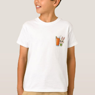 Fröhlicher Hasen Karottensaft Kinder T-Shirt