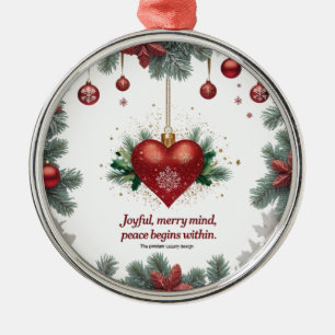 Fröhlicher, Heiterer Geist — Premium-Weihnachtskug Ornament Aus Metall