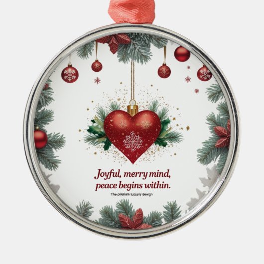 Fröhlicher, Heiterer Geist — Premium-Weihnachtskug Ornament Aus Metall (Vorne)