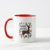 Fröhlicher & Helle Weihnachtskranz Grüner Griff Tasse (Links)
