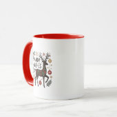 Fröhlicher & Helle Weihnachtskranz Grüner Griff Tasse (Vorderseite Links)