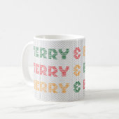 Fröhlicher & Helle Weihnachtspullover Kaffeetasse (Vorderseite Links)