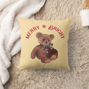 Fröhlicher & Heller Festlicher Teddybär Süßer Weih Kissen