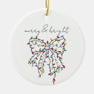 Fröhlicher & Heller Koketten-Weihnachtslichter-Bog Keramik Ornament