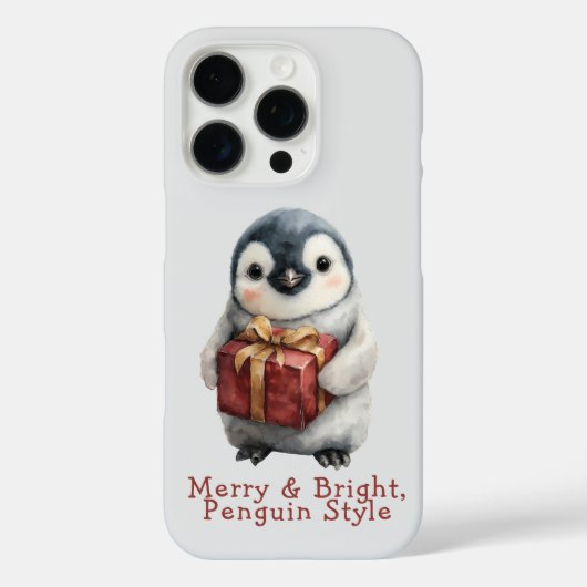 Fröhlicher & Heller Pinguin-Weihnachten Case-Mate iPhone Hülle (Rückseite)