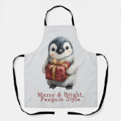 Fröhlicher & Heller Pinguin-Weihnachten Schürze (Vorderseite)