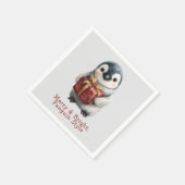 Fröhlicher & Heller Pinguin-Weihnachten Serviette (Ecke)