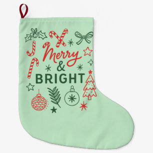 Fröhlicher & Heller Retro-Weihnachtsstrumpf Fest Großer Weihnachtsstrumpf