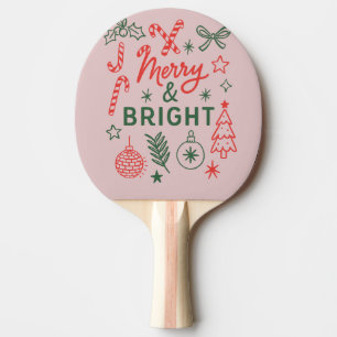 Fröhlicher & Heller Retro-Weihnachtsstrumpf Fest Tischtennis Schläger
