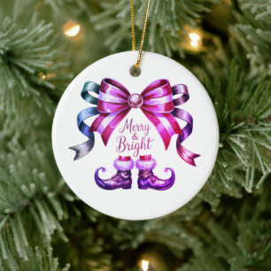 Fröhlicher & Heller Weihnachtsfestschmuck Keramik Ornament