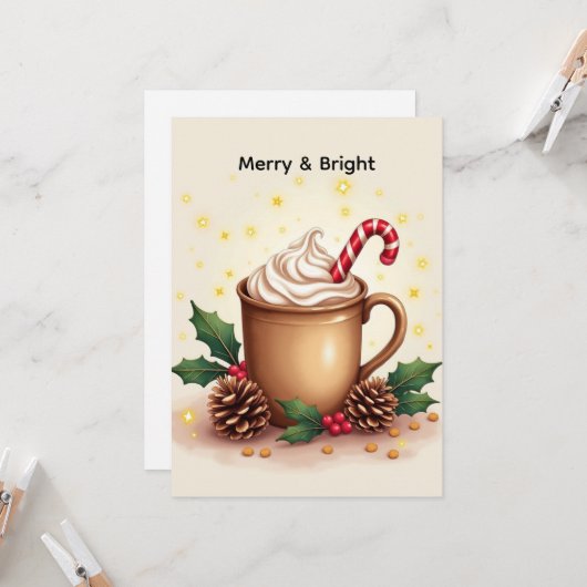 Fröhlicher & Heller Weihnachtskaffee Karte (Vorderseite/Rückseite Beispiel)