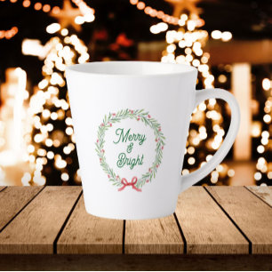 Fröhlicher & Helligkeits-Weihnachtskranz Milchtasse