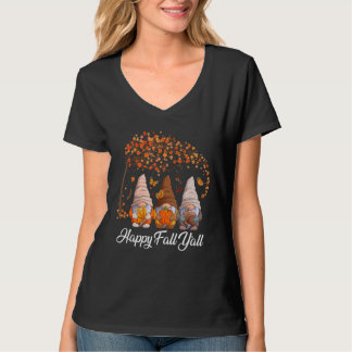 Fröhlicher Herbst euch alle Gnom Herbst Gnome Kürb T-Shirt