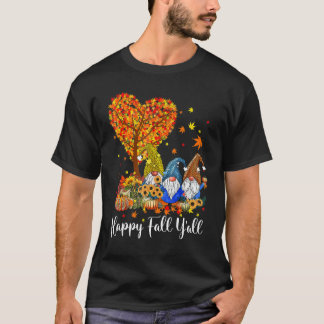 Fröhlicher Herbst euch alle Gnom Leopard Kürbis H T-Shirt