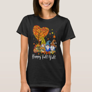 Fröhlicher Herbst Euch allen Gnom Leopard Kürbis   T-Shirt