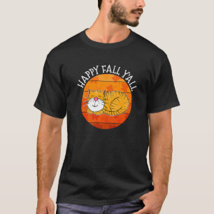 Fröhlicher Herbst Euch allen Katze Herbst Thanksgi T-Shirt