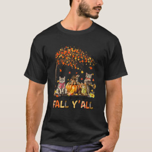 Fröhlicher Herbst euch allen Lustige Katzen Herbst T-Shirt