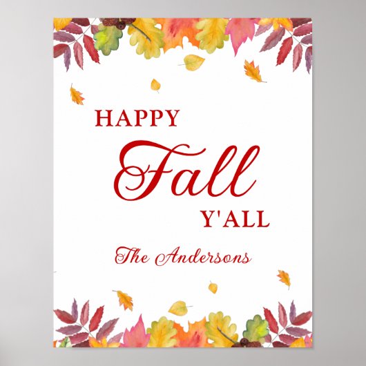 Fröhlicher Herbst für Euch alle Herbstlaub Poster (Vorne)