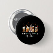 Fröhlicher Herbst für euch alle Pitbull Hund Kaffe Button (Vorne & Hinten)