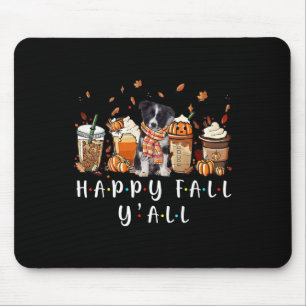 Fröhlicher Herbst für euch Border Collie Hund Kaff Mousepad