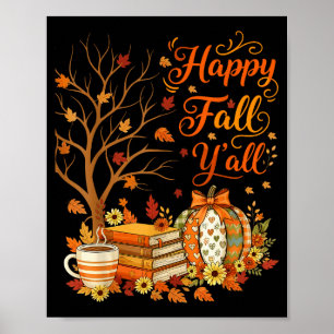 Fröhlicher Herbst für Euch Floraler Kürbis Herbstk Poster