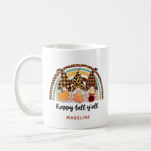 Fröhlicher Herbst für Euch Gnom Regenbogen Name Kaffeetasse