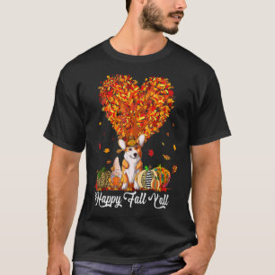 Fröhlicher Herbst für Euch lustiger Corgi Herbst K T-Shirt