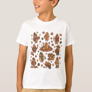 Fröhlicher Herbst Süßer Hot Dog Kürbis Ernte T-Shirt