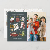 Fröhlicher Holiday Hygge | WeihnachtsfotoCollage Postkarte (Vorne/Hinten)