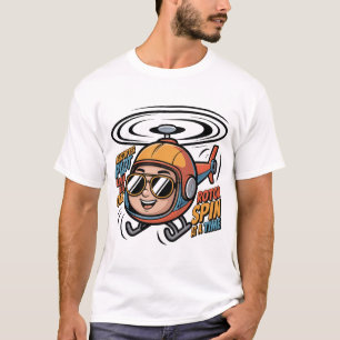 Fröhlicher Hubschrauberpilot Cartoon – Das Leben l T-Shirt