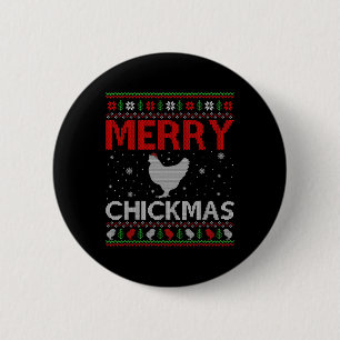 Fröhlicher Hühnerweihnachtsmann passender Familien Button