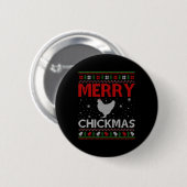 Fröhlicher Hühnerweihnachtsmann passender Familien Button (Vorne & Hinten)