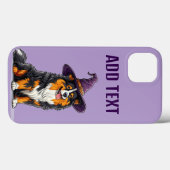 Fröhlicher Hund, der einen Hexenhut trägt Case-Mate iPhone Hülle (Rückseite (Horizontal))