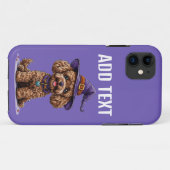 Fröhlicher Hund, der einen Hexenhut trägt Case-Mate iPhone Hülle (Rückseite (Horizontal))